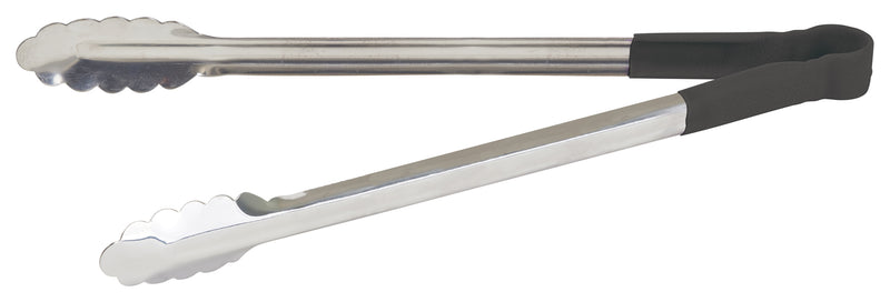 Winco UTPH-16K 16 Inch Utility Tongs Non-Slip Heat Resistant Polypropylene Black Stainless Steel
