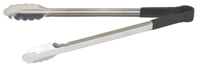 Winco UTPH-16K 16 Inch Utility Tongs Non-Slip Heat Resistant Polypropylene Black Stainless Steel