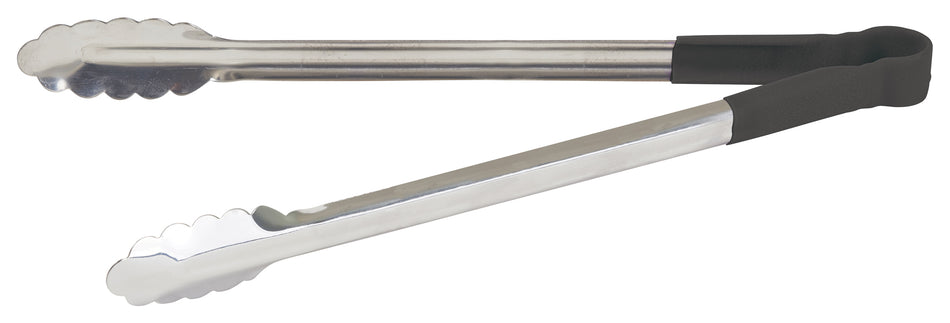 Winco UTPH-16K 16 Inch Utility Tongs Non-Slip Heat Resistant Polypropylene Black Stainless Steel