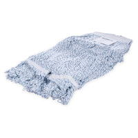 Carlisle 369670B14 18 Inch Looped-End Finishing Mop Medium 4 Ply Blue Rayon Cotton