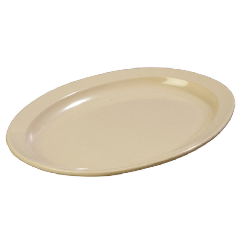Carlisle KL12625 13 Inch Melamine Platter Oval Dishwasher Safe Tan