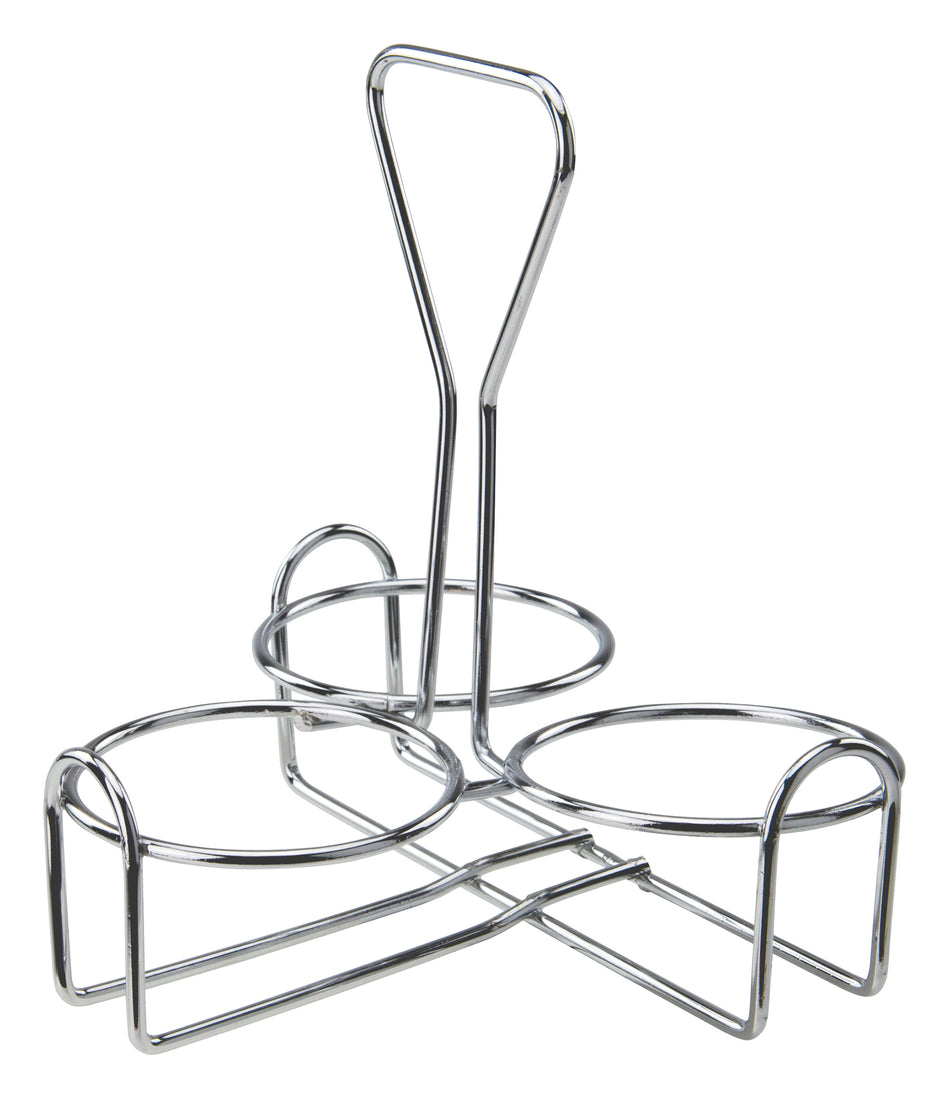 Winco WH-4 Chrome Plated 3-Ring Condiment Jar Rack
