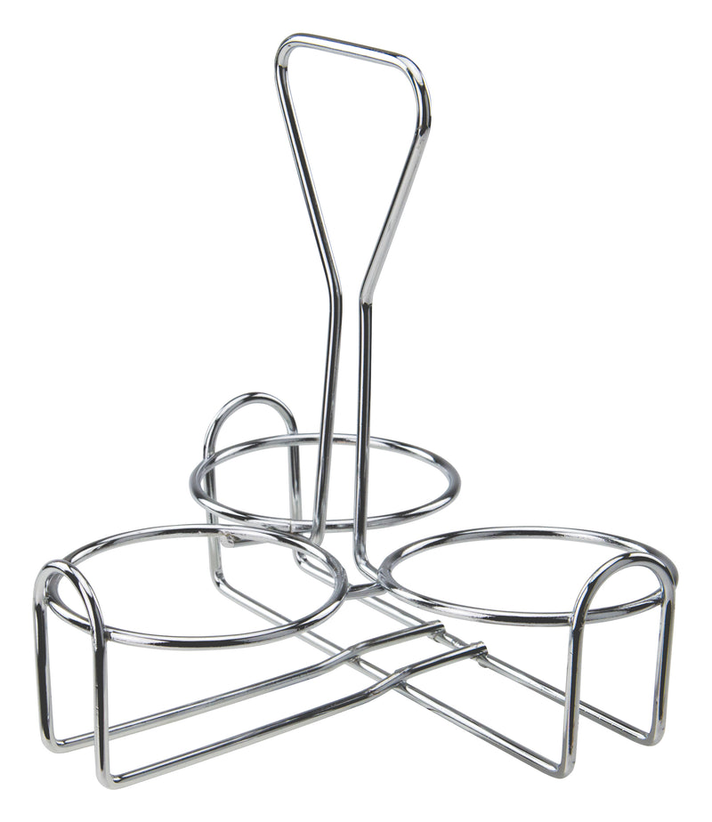 Winco WH-4 Condiment Jar Holder Chrome Plated Metal 3 Ring Design