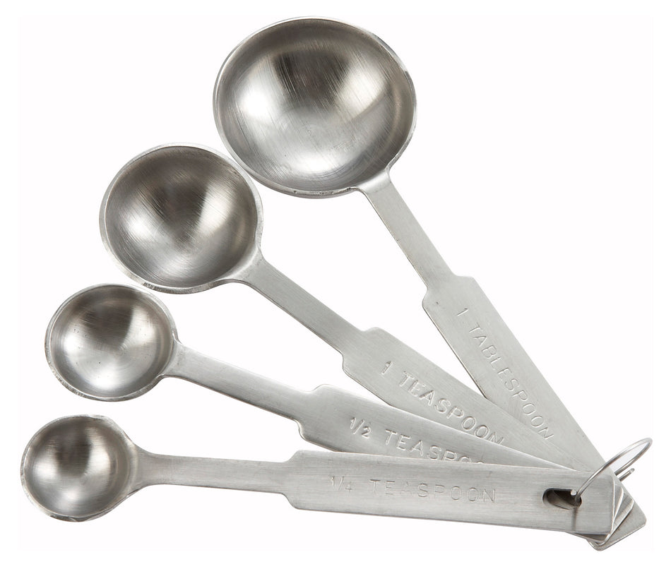 Winco MSPD-4X 1/4 to 1 tablespoon Deluxe Measuring Spoons Stainless Steel Set