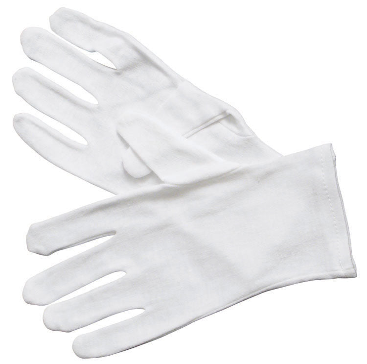 Winco GLC-M Medium Service Gloves 100% Cotton Machine Washable White Pack of 6
