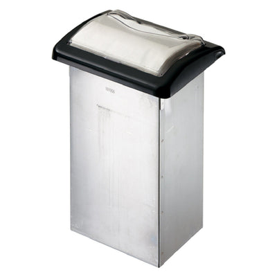 Carlisle H2005CLBK 8.8 Inch Stainless Steel Napkin Dispenser with Dual Latch