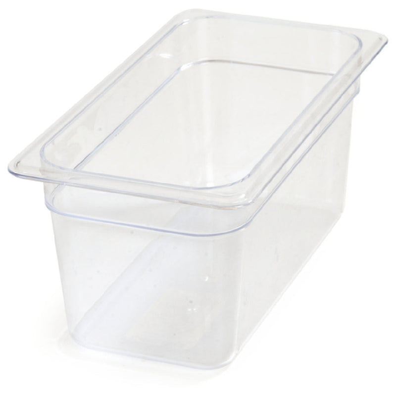 Carlisle 3066207 12-3/4 Inch 1/3 Size Food Pan 5.7 Quarts Clear Polycarbonate with Capacity Indicators
