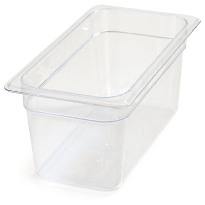 Carlisle 3066207 12-3/4 Inch 1/3 Size Food Pan 5.7 Quarts Clear Polycarbonate with Capacity Indicators