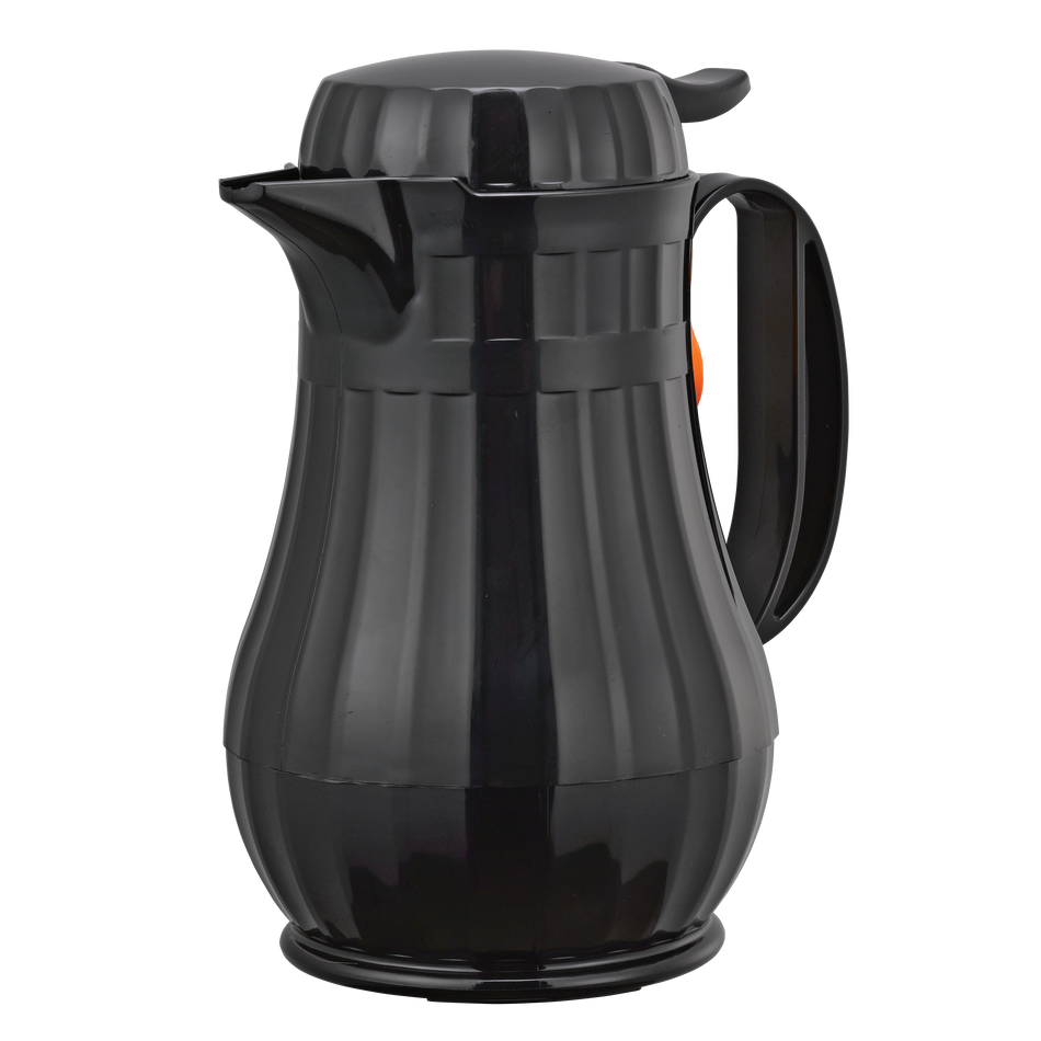Eco-Serv™ Carafe 0.6-Liter Foam Lined Plastic Server with Push Button Lid in Black