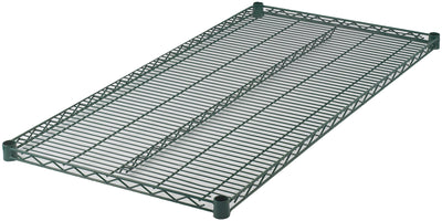 Winco VEX-2436 36 Inch Shelf with 4 Sleeve Clips Green Epoxy Coated Wire