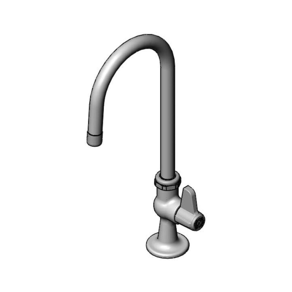Single Supply Deck Mount Gooseneck Faucet with equip Quarter-Turn Ceramic Cartridge with 1.5 GPM Aerator