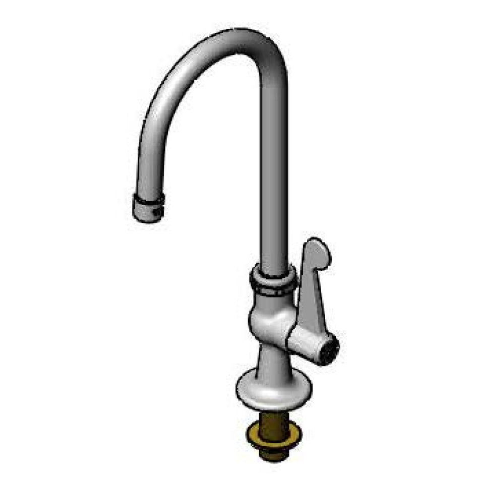 Faucet, Single Hole, 5-1/2" Swivel Gooseneck w/ 0.5 GPM VR Non-Aerated Spray Device & Equip 4" Wrist-Action Handle