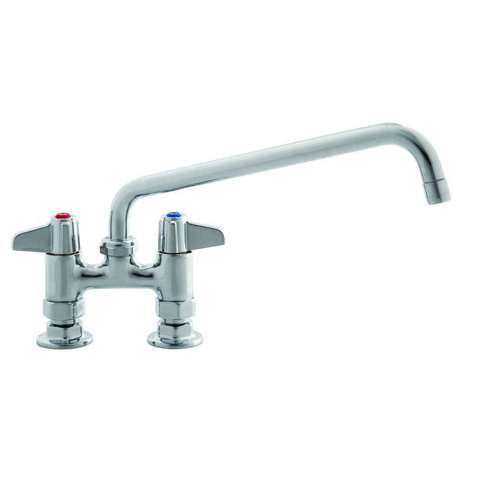 Faucet, Deck Mount, 4" Centers, 14" Swing Nozzle