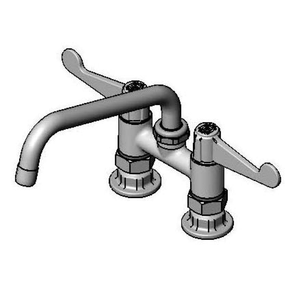 T&S Brass 5F-4DWS08 Equip Deck Mount Faucet - 8" Nozzle & Supply Kit