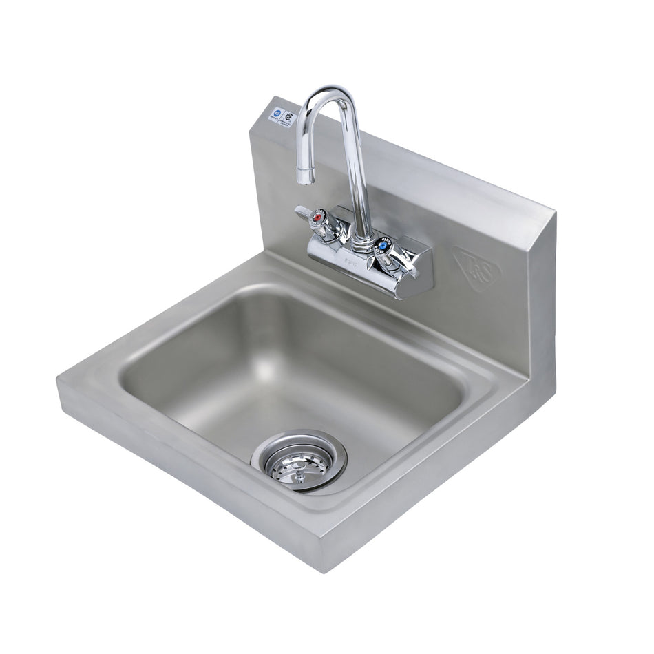 Sink Package: Hand Wash Sink w/ Drain Assembly & 5F-4WLX03 Manual Faucet