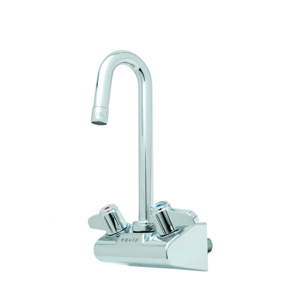 Equip 4" Wall Mount Faucet w/ 3" Swivel Gooseneck, 0.5 gpm Non-Aerated VR Outlet Device