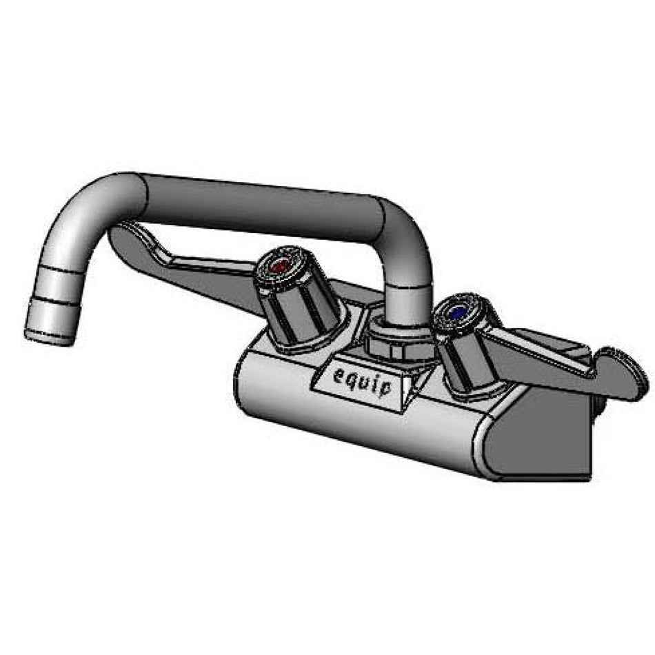 Equip 4" Wall Mount Faucet w/ 8" Swing Nozzle, 4" Wrist Handles, & 2.2 gpm Aerator