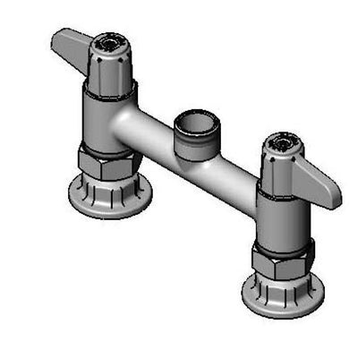 T&S Brass 5F-6DLS00 Equip Deck Mount Faucet Base - 4" Handles
