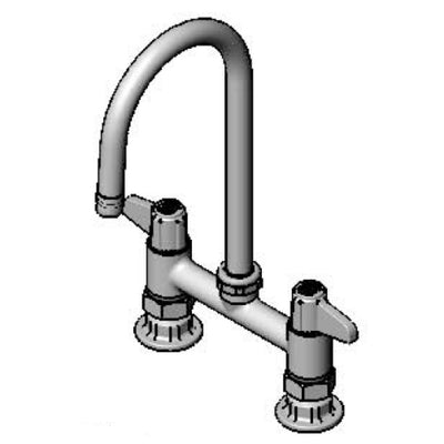 T&S Brass 5F-6DLS05 Equip Deck Mount Faucet - 5-1/2" GN & Wrist Handles