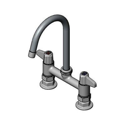 T&S Brass 5F-6DLS05C-F15 Equip Deck Mount Faucet - Compact Gooseneck