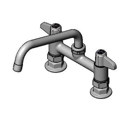 T&S Brass 5F-6DLS08 Equip Deck Mount Faucet - 8" Nozzle & Lever Handles