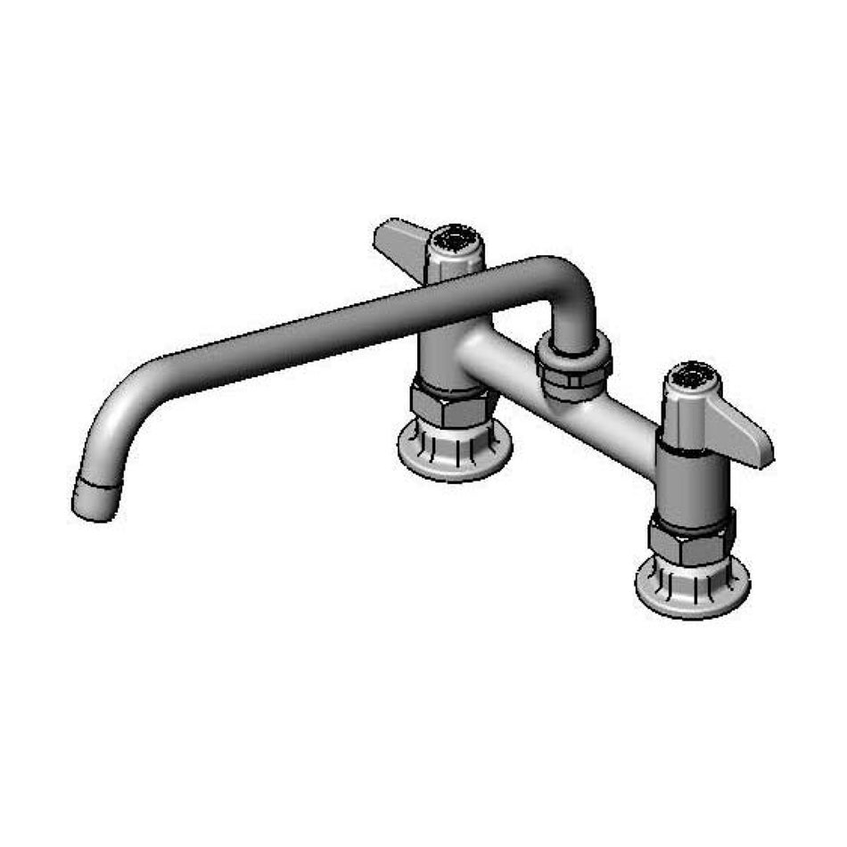 Equip 6" Deck Mount Faucet w/ 12" Swing Nozzle, Ceramic Cartridges & Lever Handles