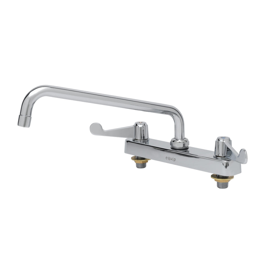 Equip 8" Deck Mount Workboard Faucet, 12" Swing Nozzle, 4" Wrist-Action Handles