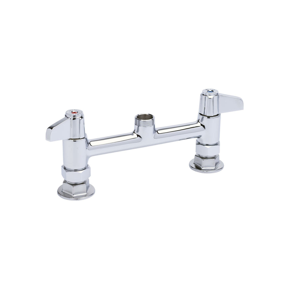 equip 8" Deck Mount Faucet, Lever Handles, Swivel Outlet, Less Nozzle, Supply Nipple Kit