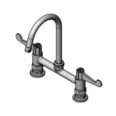 T&S Brass 5F-8DWS05C-F15 Equip Deck Mount Faucet - Compact Gooseneck