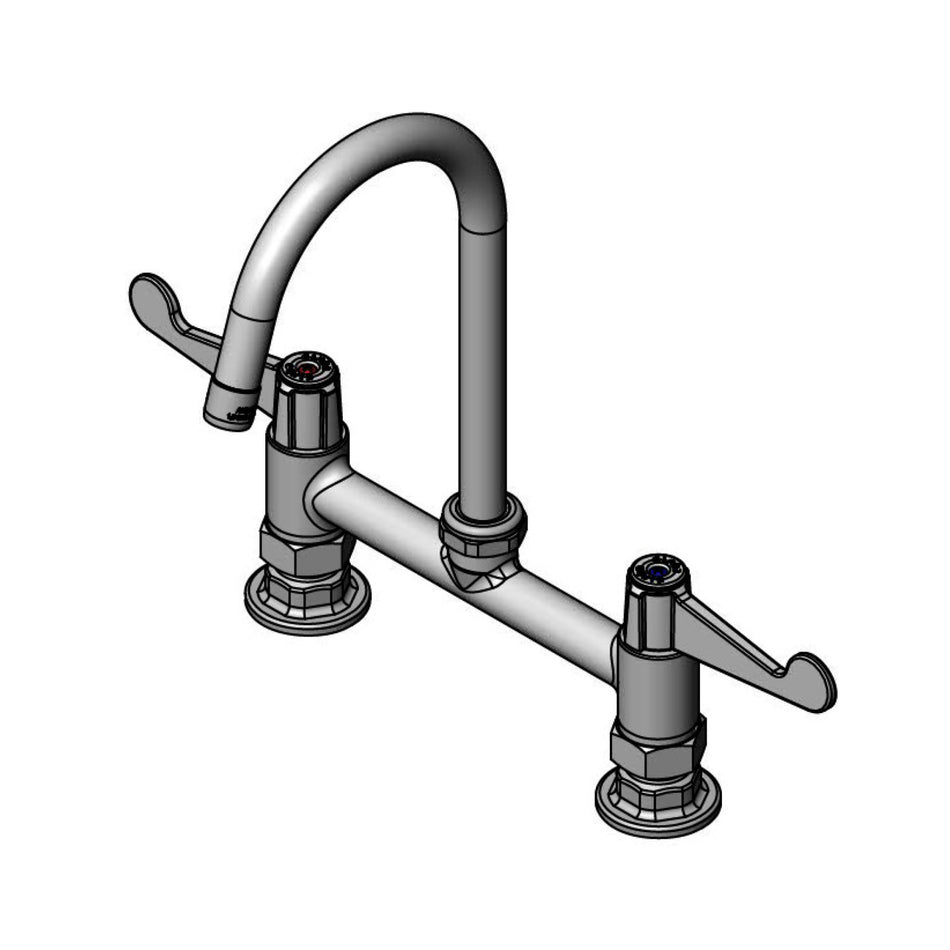 8" Deck Mount Mixing Faucet withe Swivel Gooseneck with 1.5 GPM Aerator