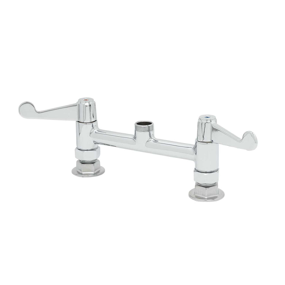 Equip 8" c/c Deck Mount Faucet, Swivel Outlet, Less Nozzle, 4" Wrist-Action Handles