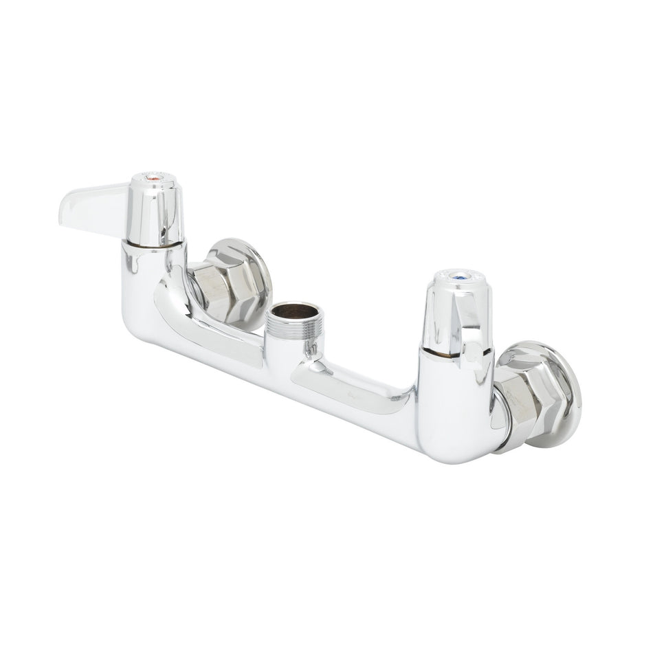 8" Wall Mount Faucet, Lever Handles & 00EE Wall Flanges (Less Nozzle)