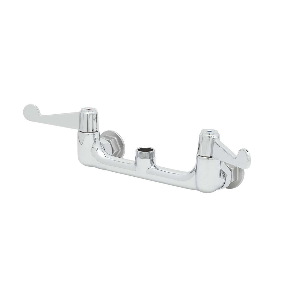 Faucet, 8" Wall Mount, 4" Wrist-Action Handles, Less Nozzle equip