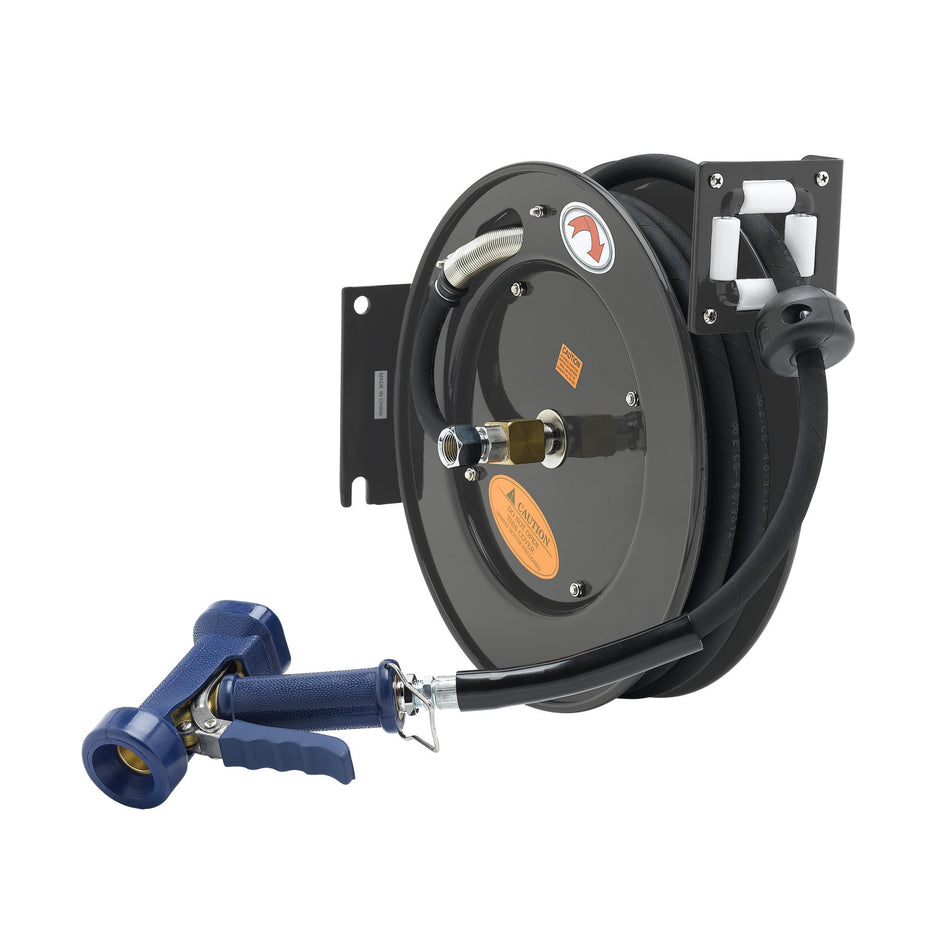 T&S Brass 5HR-232-12-A Coated Open Hose Reel - Front Trigger & Adapter