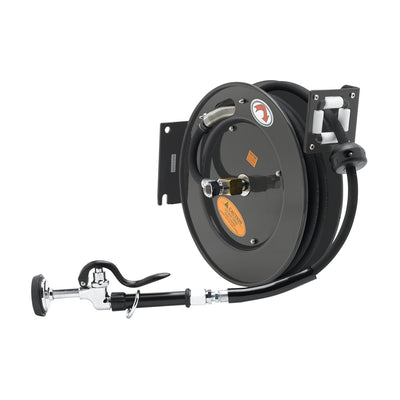 T&S Brass 5HR-242-01-A Coated Open Hose Reel - Spray Valve & Adapter