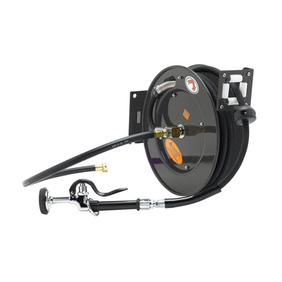 T&S 5HR-342-01-GH Hose Reel, 50 ft x 1/2 in, 5SV-H Spray Valve, 3 ft Connector Hose