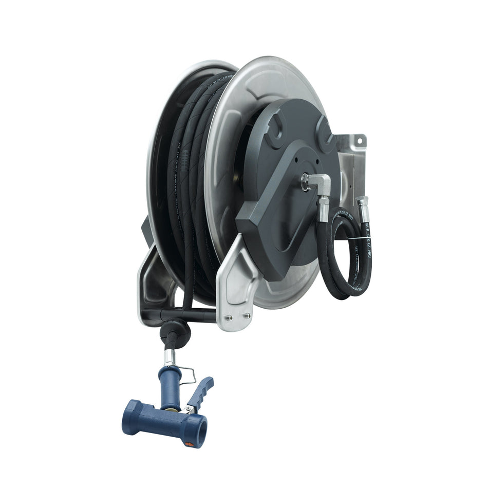 T&S Brass 5HR-361-12 SS Open Hose Reel - 82' Hose & Brass Gun