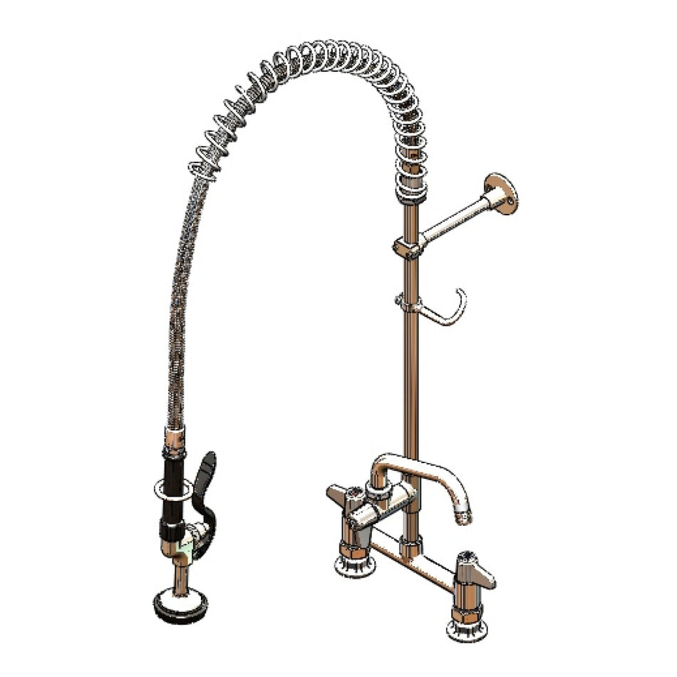 Pre-rinse,8" Centers,Deck Mount,6" Add-on Faucet