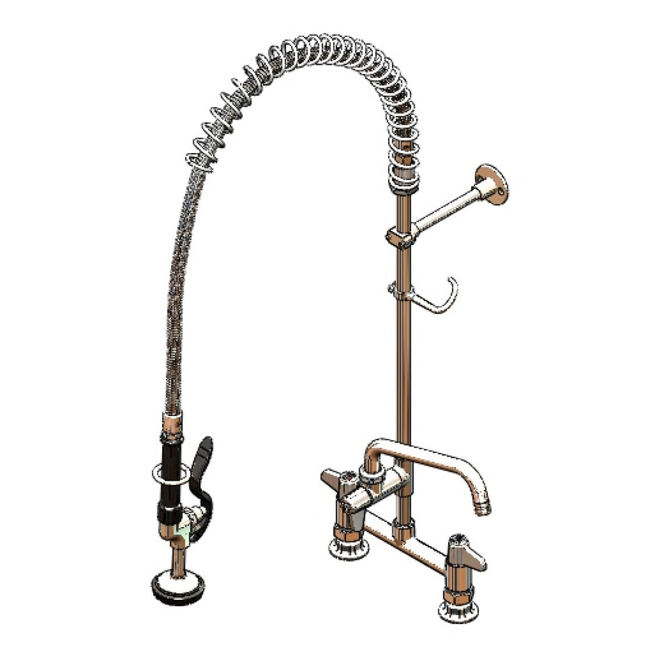 T&S 5PR-8D08 38 5/16"H Deck Mount Pre Rinse Faucet - 1.15 GPM, Base with Nozzle