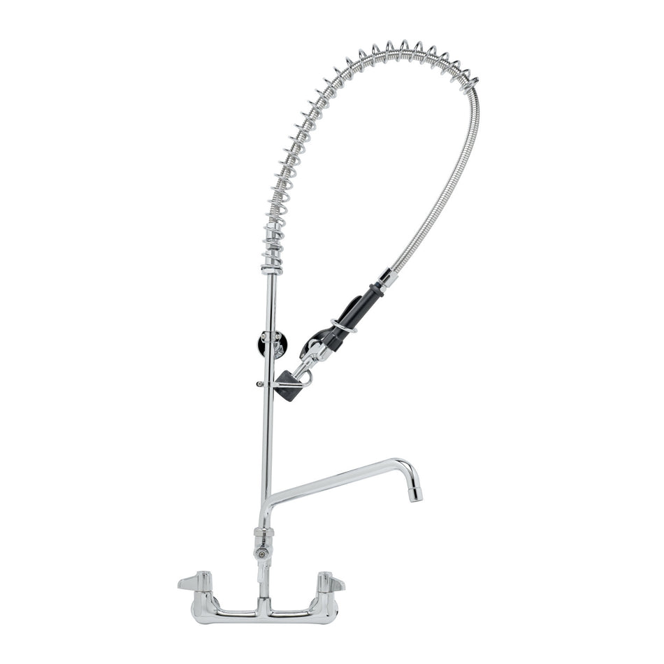 Pre-Rinse Unit: 8" Wall Mount, Low-Flow Spray Valve, Add-On Faucet & 14" Swing Nozzle EQUIP