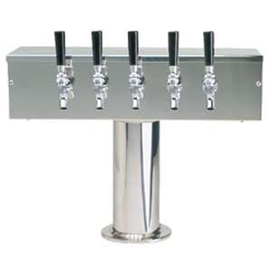 Micro Matic DS-355-PSS 20 Inch Air Cooled Draft Beer Tower Countertop with Faucets Polished Stainless Steel