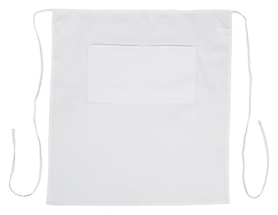 Winco WA-3129WH 32 Inch Bistro Apron with 2 Pockets White Poly-Cotton