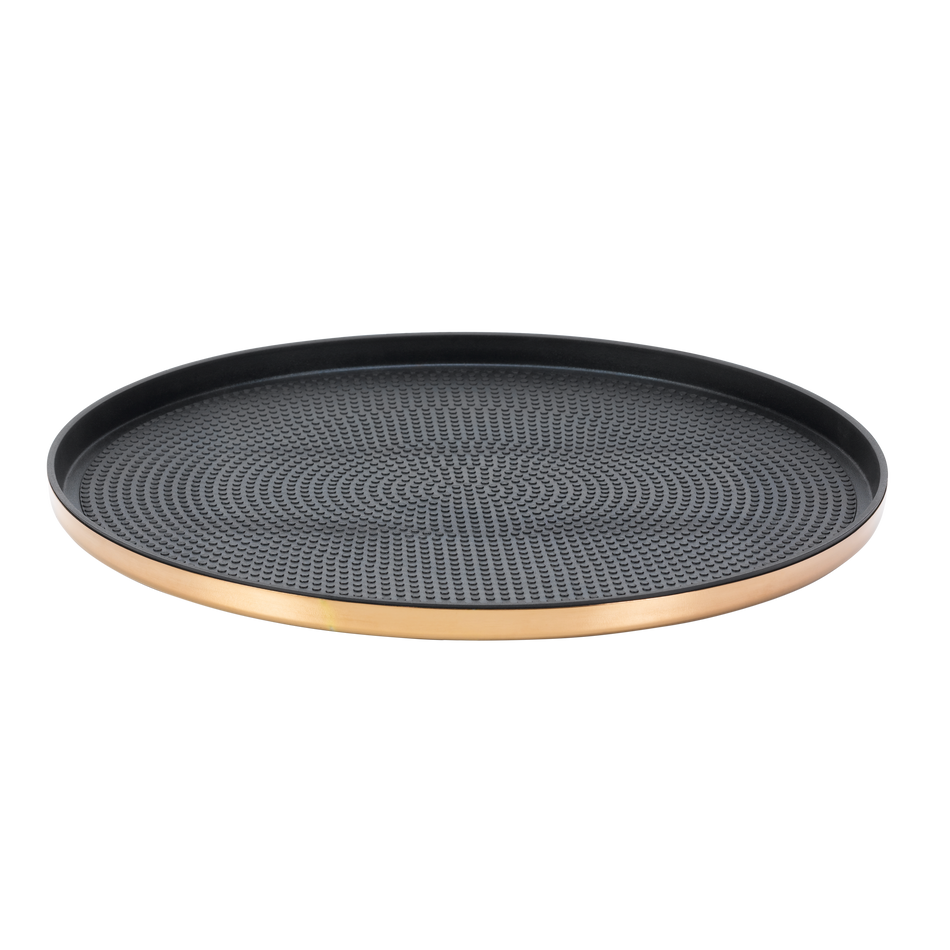 Modern Edge Medium 12" Round Serving Tray in Rose Gold