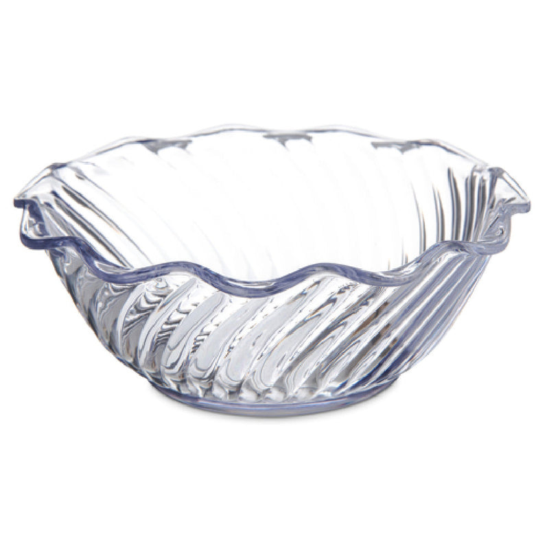 Carlisle 453307 13 Oz Plastic Bowl Scalloped Edge Clear BPA Free