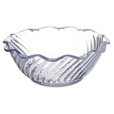 Carlisle 453307 13 Oz Plastic Bowl Scalloped Edge Clear BPA Free