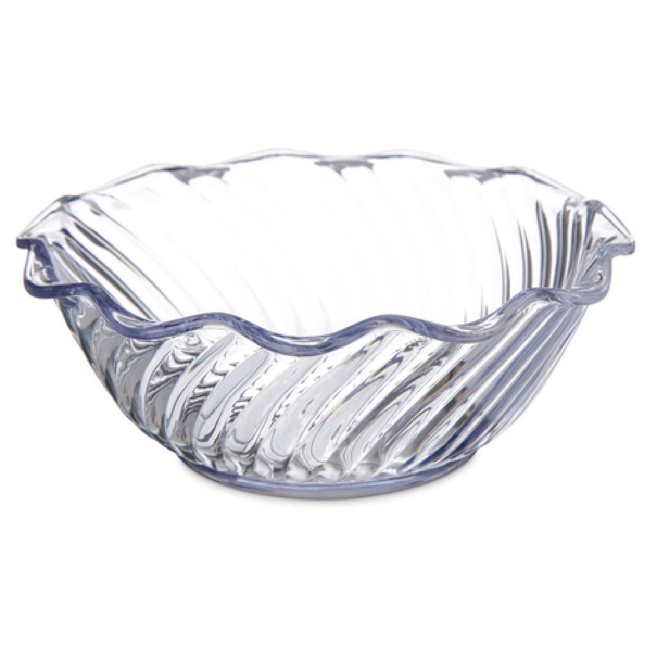 Carlisle 453307 13 Oz Plastic Bowl Scalloped Edge Clear BPA Free
