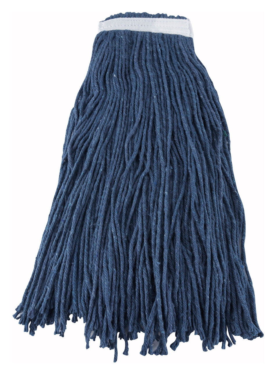Winco MOP-32C 32 Oz Wet Mop Head Cut End Blue Poly Cotton Blend