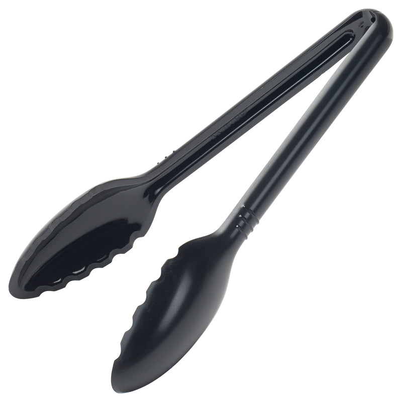 Winco CVST-9K 9 Inch Heat Resistant Serving Tong Polycarbonate Black NSF