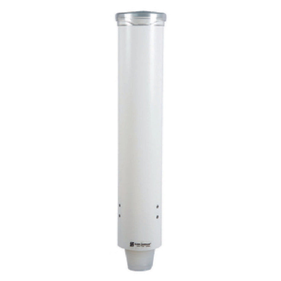 Carlisle C4160WH 16 Inch Wall Mount Water Cup Dispenser with Top-loading Design White Plastic