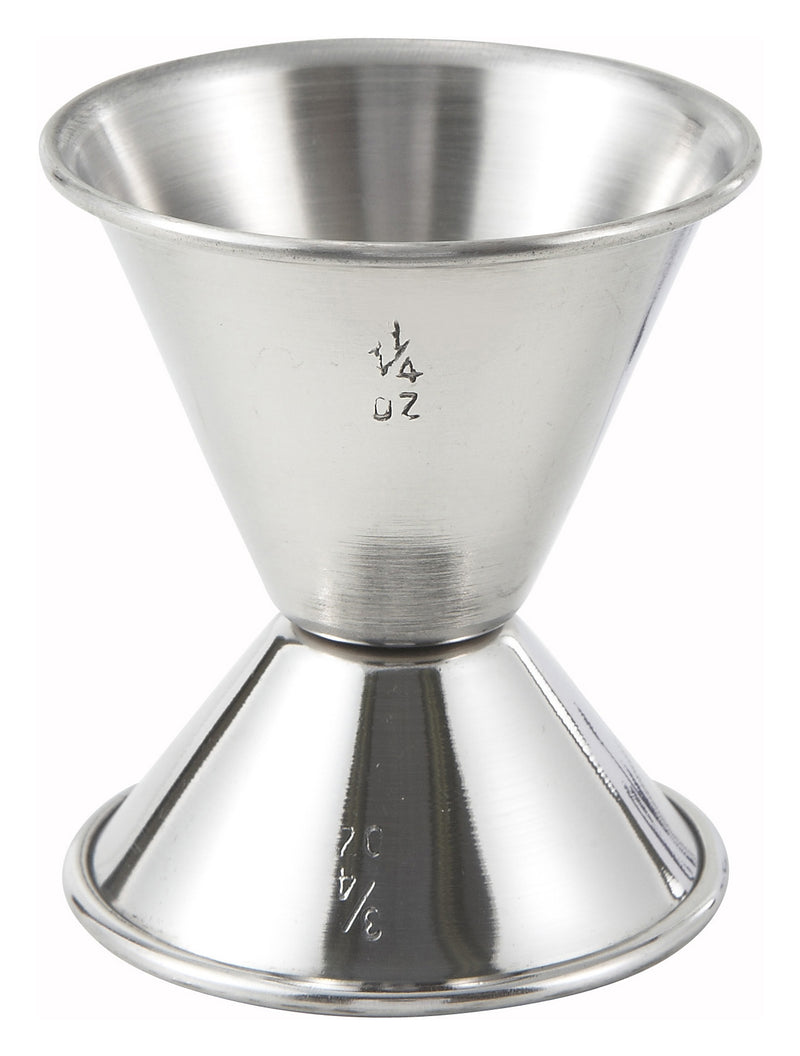 Winco J-2 3/4 Oz. X 1-1/4 Oz. Stainless Steel Jigger with Dual Measurements